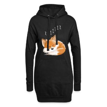 Fox endormi - rêve - rêves - renards - Sweat-shirt à capuche long Femme - noir - Devant