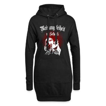 Meinungsfreiheit - Hoodie-Kleid - Schwarz - Vorne