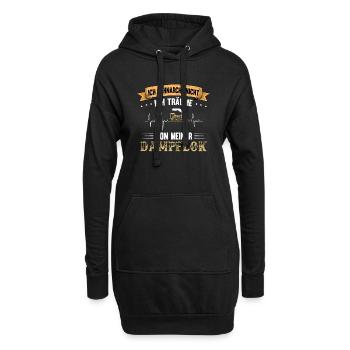 Ich schnarche nicht ich träume von meiner Dampflok - Hoodie-Kleid - Schwarz - Vorne