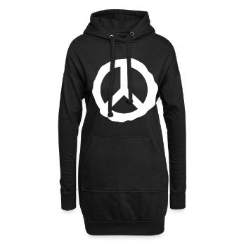 Anniversaire d'idée cadeau paix paix - Sweat-shirt à capuche long Femme - noir - Devant
