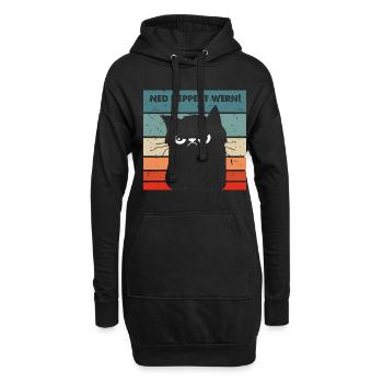 Ned deppert werden Dialekt lustige Katze - Hoodie-Kleid - Schwarz - Vorne