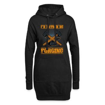 Je préfère forger l’enclume forgeron - Sweat-shirt à capuche long Femme - noir - Devant