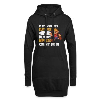 Les ampoules et les mamelons sanglants comptent pour moi dans Funny Runner - Sweat-shirt à capuche long Femme - noir - Devant