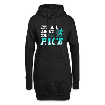 Tout tourne autour du pace marathon runners - Sweat-shirt à capuche long Femme - noir - Devant