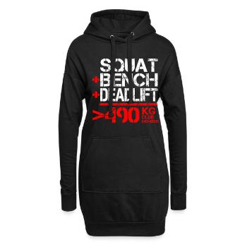 Dynamophilie 490 kg Membre du Club - Sweat-shirt à capuche long Femme - noir - Devant