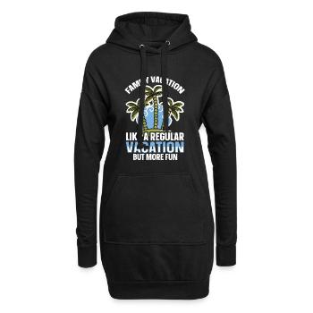 Vacances régulières mais plus amusantes - Vacances en famille - Sweat-shirt à capuche long Femme - noir - Devant