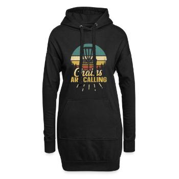 Les chaînes rétro Sunset appellent le disc golf - Sweat-shirt à capuche long Femme - noir - Devant