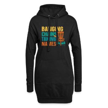 Retro Sunset Banging Chains prend des noms Disc Golf - Sweat-shirt à capuche long Femme - noir - Devant
