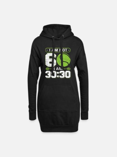 Lustiges Design für Tennisspieler 60. Geburtstag - Hoodie-Kleid - Schwarz