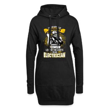 Im The Keeper Of Current Elektriker - Hoodie-Kleid - Schwarz - Vorne