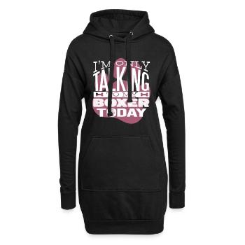 Propriétaire de chien Parler à mon boxeur - Sweat-shirt à capuche long Femme - noir - Devant