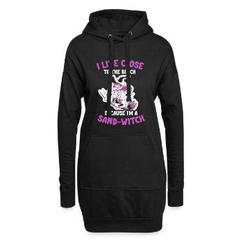 Je suis une sorcière de sable d’Halloween - Sweat-shirt à capuche long Femme - noir - Devant