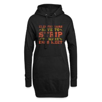 Les électriciens se déshabillent pour joindre les deux bouts avec Elektriker - Sweat-shirt à capuche long Femme - noir - Devant
