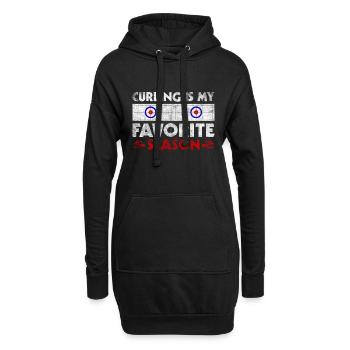 Le curling est toujours une bonne idée Retro Curling Motif - Sweat-shirt à capuche long Femme - noir - Devant