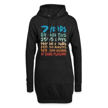 7 Years Months Days Being Awesome 7. Geburtstag - Hoodie-Kleid - Schwarz - Vorne
