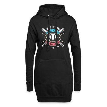 Hit Hard Run Fast Turn Left Baseball - Hoodie-Kleid - Schwarz - Vorne