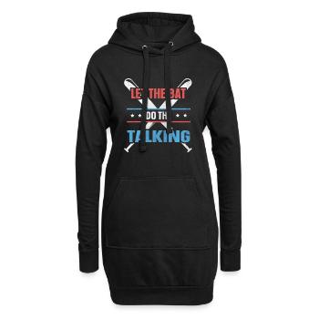 Let The Bat Do The Talking Baseball - Hoodie-Kleid - Schwarz - Vorne