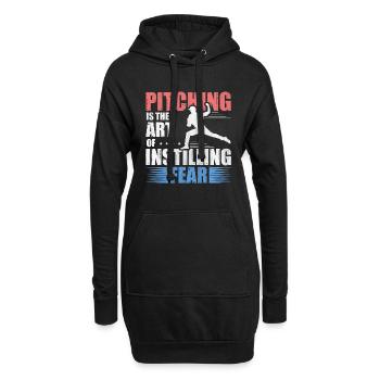 Pitching Is The Art of Instilling Fear Baseball - Hoodie-Kleid - Schwarz - Vorne