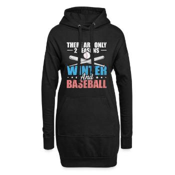 There Are Only 2 Seasons Winter & Baseball - Hoodie-Kleid - Schwarz - Vorne