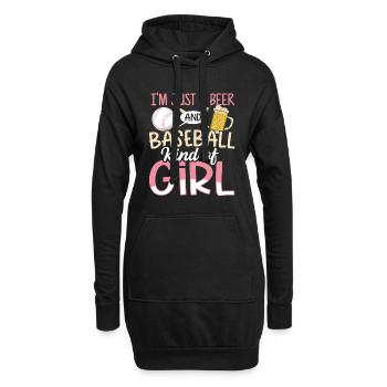 Je suis juste une bière et un baseball genre de fille de baseball - Sweat-shirt à capuche long Femme - noir - Devant
