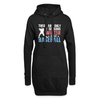 There Are Only 2 Seasons Winter & Baseball - Hoodie-Kleid - Schwarz - Vorne