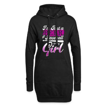 Je suis juste une bière et une fille de baseball - Sweat-shirt à capuche long Femme - noir - Devant