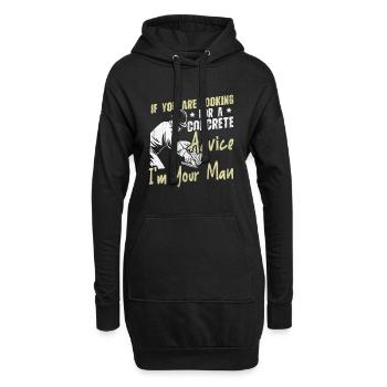 For A Concrete Advice I'm Your Man Betonbauer - Hoodie-Kleid - Schwarz - Vorne