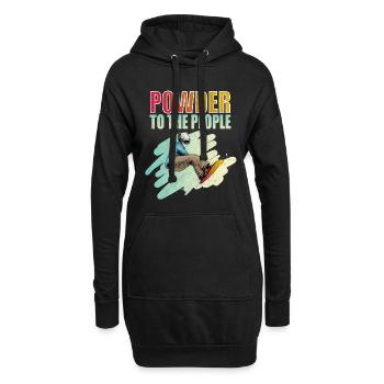 Powder To The People Snowboarding - Hoodie-Kleid - Schwarz - Vorne