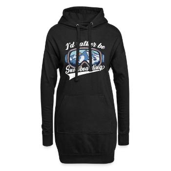 I'd Rather Be Snowboarding Snowboarding - Hoodie-Kleid - Schwarz - Vorne