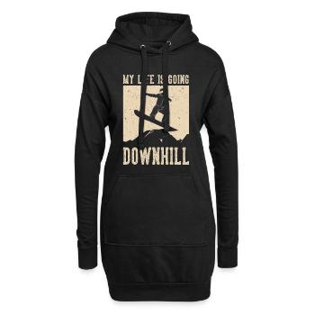 Ma vie est en descente Snowboard - Sweat-shirt à capuche long Femme - noir - Devant