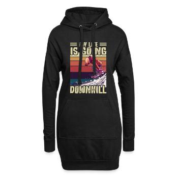 Ma vie est en descente Snowboard - Sweat-shirt à capuche long Femme - noir - Devant