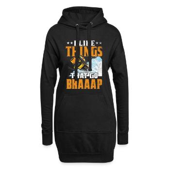 I Like Things That Go Braaaap Motorschlitten - Hoodie-Kleid - Schwarz - Vorne