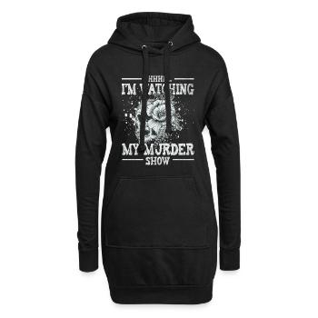 Chut, je regarde mes émissions de meurtre - Sweat-shirt à capuche long Femme - noir - Devant