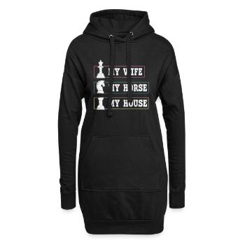 My Wife My Horse My House funny chess - Hoodie Dress - black - Front