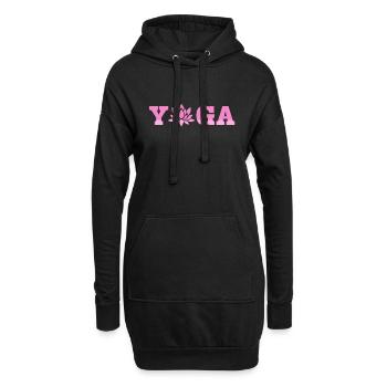 Yoga Lettering with Lotus Flower Yoga - Hoodie-Kleid - Schwarz - Vorne