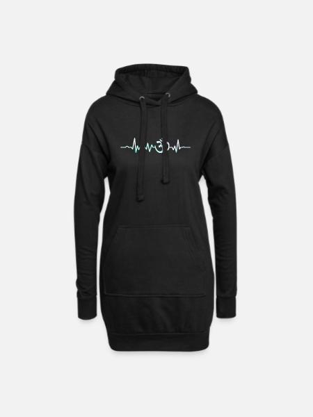 Rythme cardiaque OM Yoga - Sweat-shirt à capuche long Femme - noir