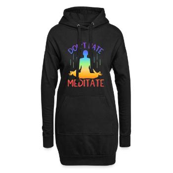 Don't Hate Meditate Yoga - Hoodie-Kleid - Schwarz - Vorne