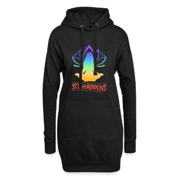 Sit Happens Yoga - Sweat-shirt à capuche long Femme - noir - Devant