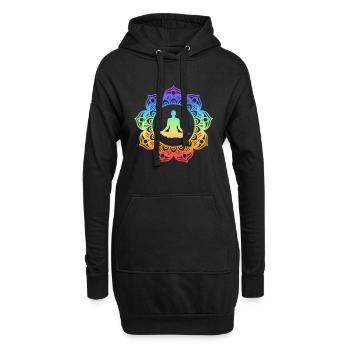 Yoga Meditation Spiritual Body Energy Chakras - Hoodie-Kleid - Schwarz - Vorne