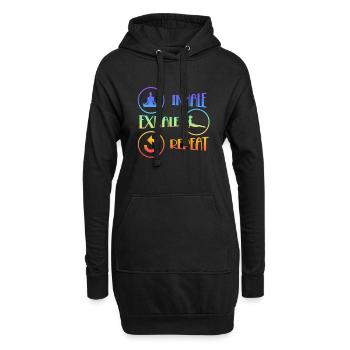 Inhale Exhale Repeat Yoga - Hoodie-Kleid - Schwarz - Vorne