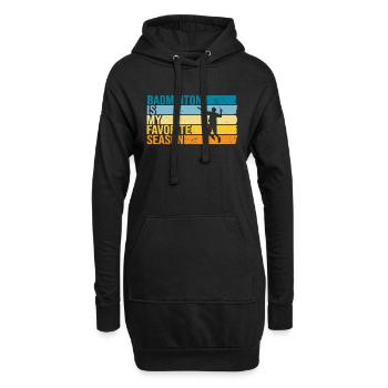 Le badminton est ma saison préférée - Sweat-shirt à capuche long Femme - noir - Devant