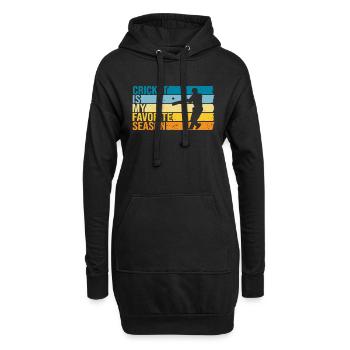 Le cricket est ma saison préférée - Sweat-shirt à capuche long Femme - noir - Devant