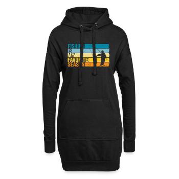 La pêche est ma saison préférée - Sweat-shirt à capuche long Femme - noir - Devant