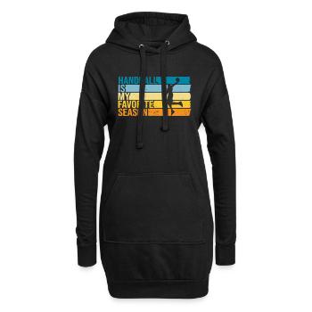 Le handball est ma saison préférée - Sweat-shirt à capuche long Femme - noir - Devant