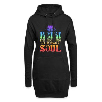 Energy Chakra Ganzheitliche Heilung Hände Reiki - Hoodie-Kleid - Schwarz - Vorne