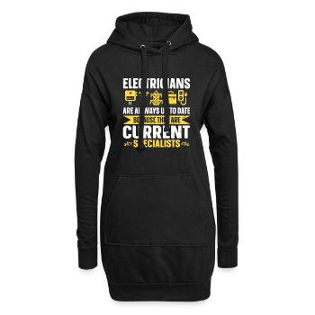 Nous vous allumons toujours électricien - Sweat-shirt à capuche long Femme - noir - Devant
