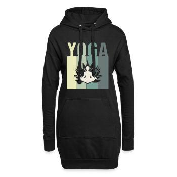 Minimalistic Lotus Flower Meditating Yoga - Hoodie-Kleid - Schwarz - Vorne