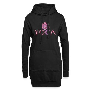 Simple Minimalistic Yoga - Hoodie-Kleid - Schwarz - Vorne