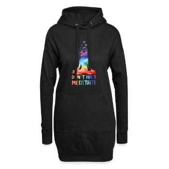 Don't Hate Meditate Meditating Buddha Yoga - Hoodie-Kleid - Schwarz - Vorne