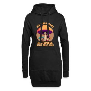 Tous les champignons sont comestibles, certains seulement une fois en quête de nourriture - Sweat-shirt à capuche long Femme - noir - Devant